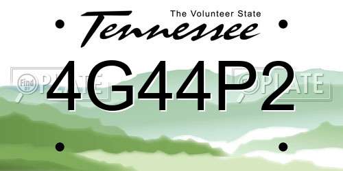 4G44P2 Tennessee License Plate