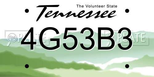 4G53B3 Tennessee License Plate