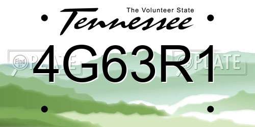 4G63R1 Tennessee License Plate