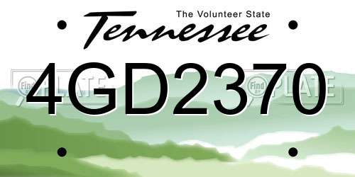 4GD2370 Tennessee License Plate