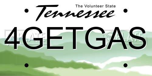 4GETGAS Tennessee License Plate