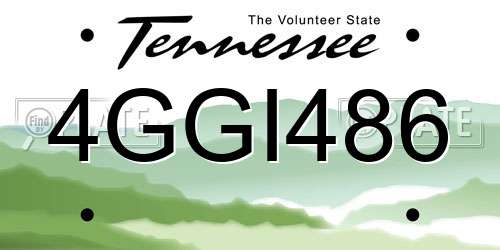 4GGI486 Tennessee License Plate