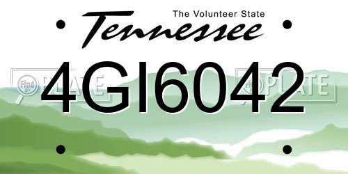 4GI6042 Tennessee License Plate