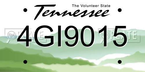 4GI9015 Tennessee License Plate