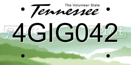 4GIG042 Tennessee License Plate