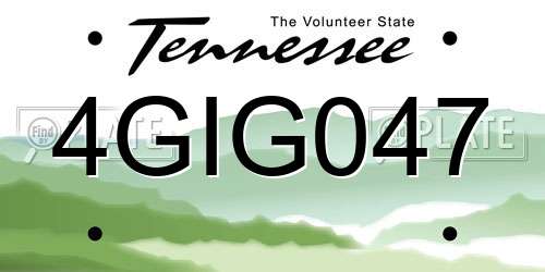 4GIG047 Tennessee License Plate