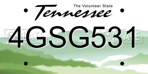 4GSG531 Tennessee License Plate