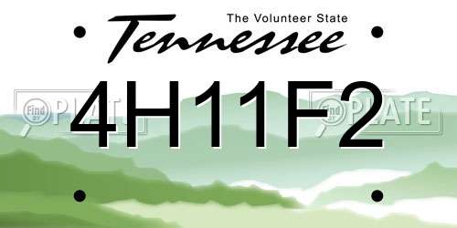 4H11F2 Tennessee License Plate