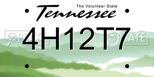 4H12T7 Tennessee License Plate