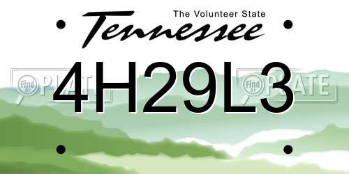 4H29L3 Tennessee License Plate