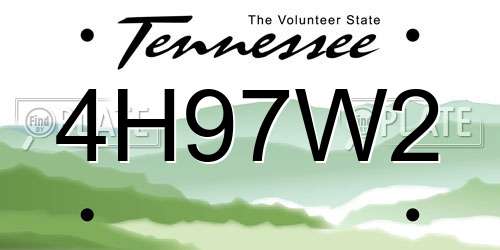 4H97W2 Tennessee License Plate