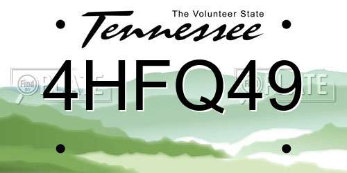4HFQ49 Tennessee License Plate