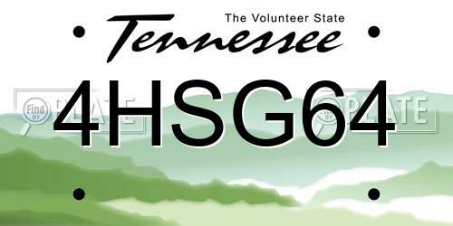 4HSG64 Tennessee License Plate