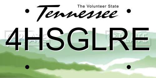4HSGLRE Tennessee License Plate