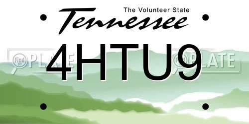 4HTU9 Tennessee License Plate