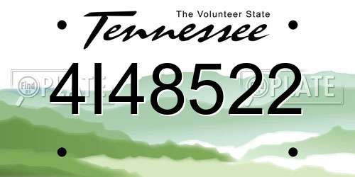 4I48522 Tennessee License Plate