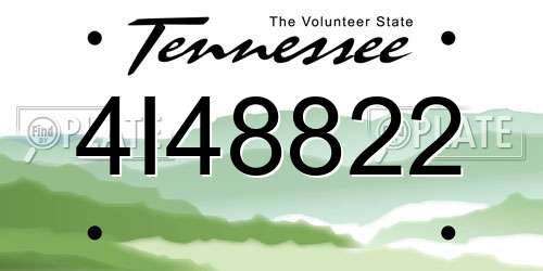 4I48822 Tennessee License Plate