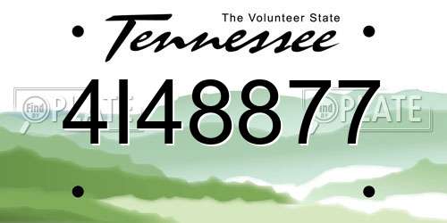4I48877 Tennessee License Plate