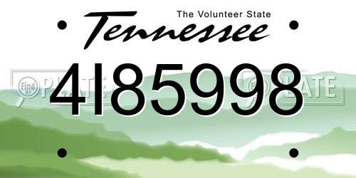 4I85998 Tennessee License Plate