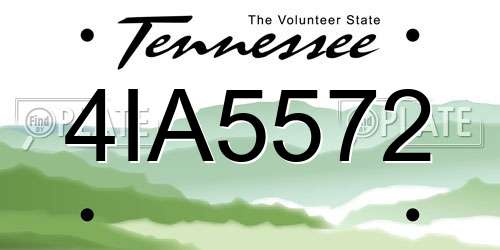4IA5572 Tennessee License Plate