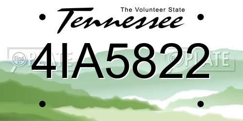 4IA5822 Tennessee License Plate