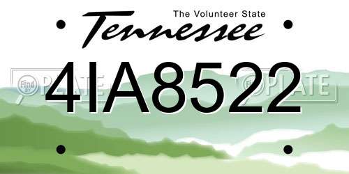 4IA8522 Tennessee License Plate