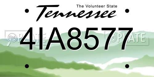 4IA8577 Tennessee License Plate