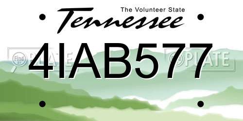 4IAB577 Tennessee License Plate