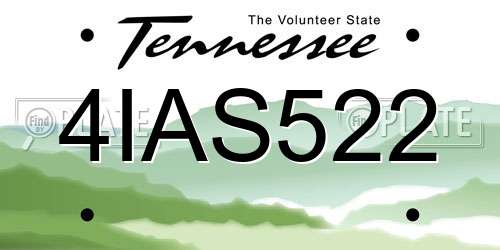 4IAS522 Tennessee License Plate