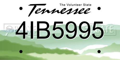 4IB5995 Tennessee License Plate