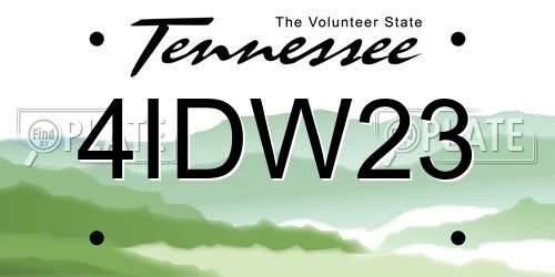 4IDW23 Tennessee License Plate
