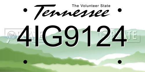 4IG9124 Tennessee License Plate