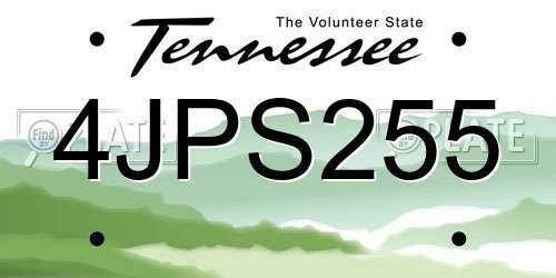 4JPS255 Tennessee License Plate
