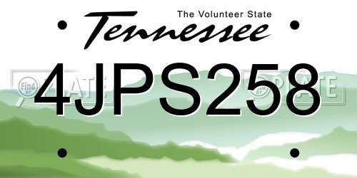 4JPS258 Tennessee License Plate