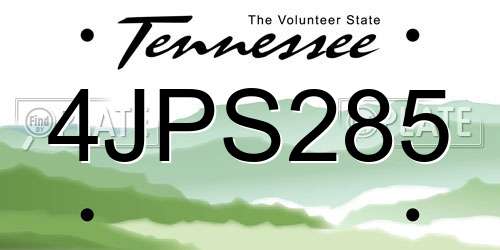 4JPS285 Tennessee License Plate