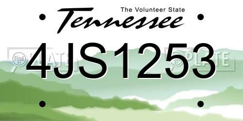 4JS1253 Tennessee License Plate