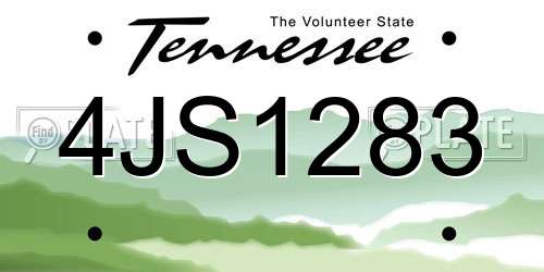 4JS1283 Tennessee License Plate