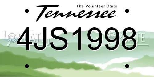 4JS1998 Tennessee License Plate