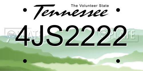 4JS2222 Tennessee License Plate