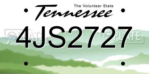 4JS2727 Tennessee License Plate