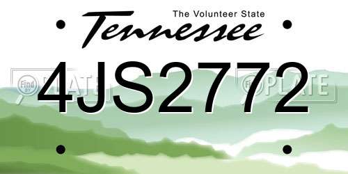 4JS2772 Tennessee License Plate