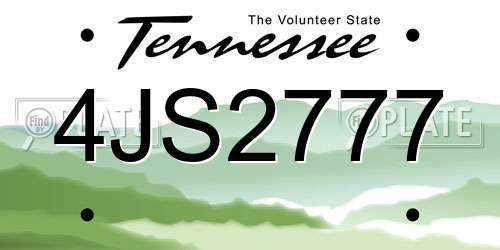 4JS2777 Tennessee License Plate