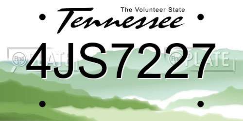 4JS7227 Tennessee License Plate