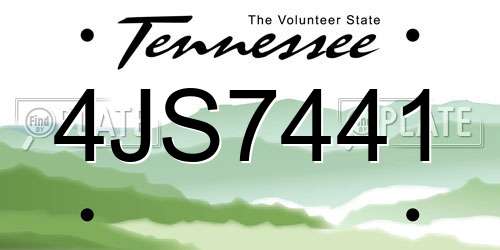4JS7441 Tennessee License Plate