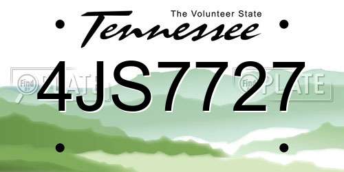 4JS7727 Tennessee License Plate