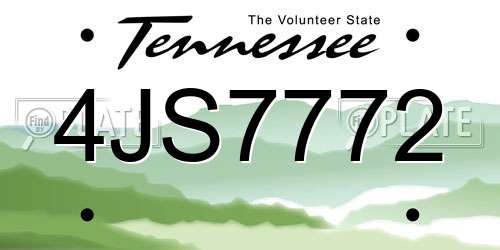 4JS7772 Tennessee License Plate
