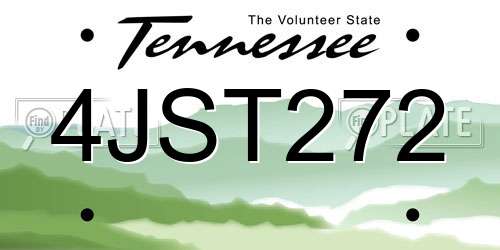 4JST272 Tennessee License Plate