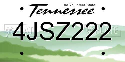 4JSZ222 Tennessee License Plate