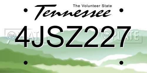 4JSZ227 Tennessee License Plate