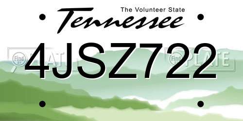 4JSZ722 Tennessee License Plate